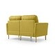 preview thumbnail 20 of 51, 2 Piece Living Room Sofa Set, Velvet Upholstered, Solid Manufactured Frame, Reversible Cushions, Metal Feet, Flared Armrests
