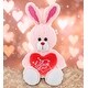 preview thumbnail 4 of 4, DolliBu I LOVE YOU Sparkling Plush Cute Rose Gold Bunny with Heart - 8 inches