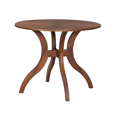 Walnut Round Dining Table 39.4"-Traditional Solid Wood Legs, Timeless Elegance,Ideal Focal Point for Family Gatherings