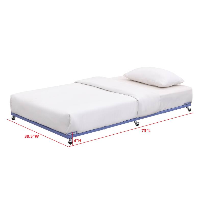 Moley Metal Twin Trundle Bed Frame with Modern Sleek Design