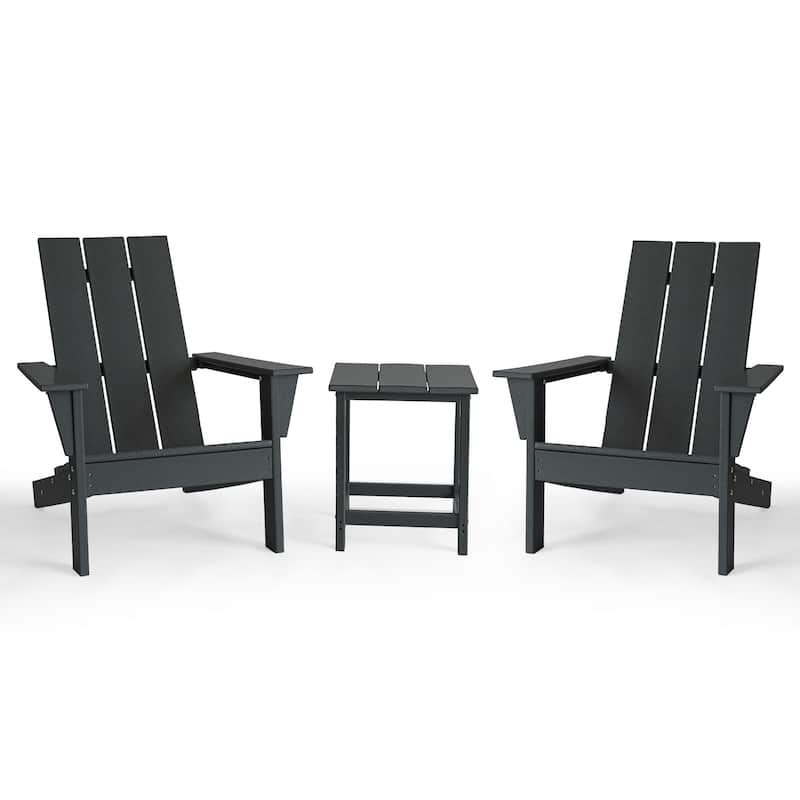3-Piece Adirondack Chair Set with Table,HDPE All-Weather Resistant,Outdoor Chair for Patio,Garden,Poolside