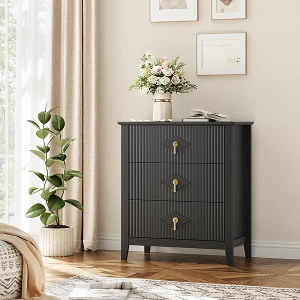 fluted wood dresser HULALA HOME Verral 6-drawer Dresser, Natural or living room! FURSUN Fluted 6 Drawers Dresser