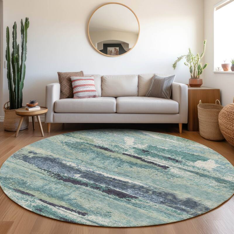 Premium Washable Super Soft Modern Casual Mayfield Rug - Aloe - 8' x 8'