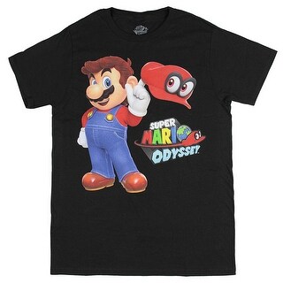 Shop Super Mario Odyssey Men S Mario With Cappy Hat T Shirt