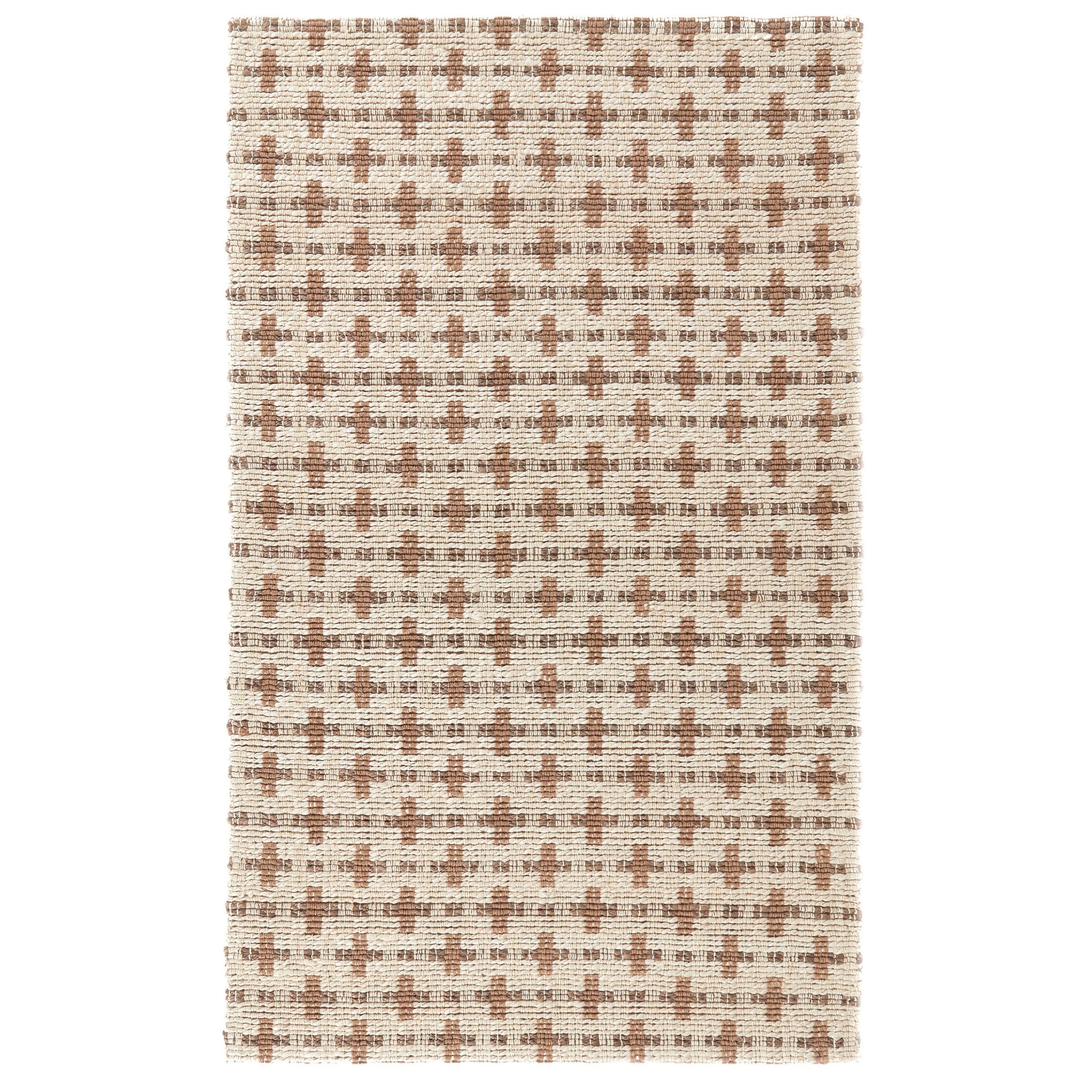 Mio 9 x 12 Extra Large Handwoven Area Rug, Brown Cross Weave Texture, Ivory - 9 x 12