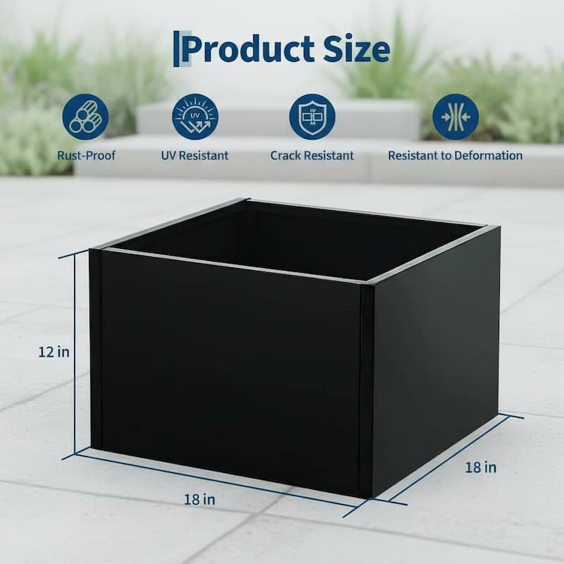 Metal Planter Box for Outdoor Plants, Open Base Design