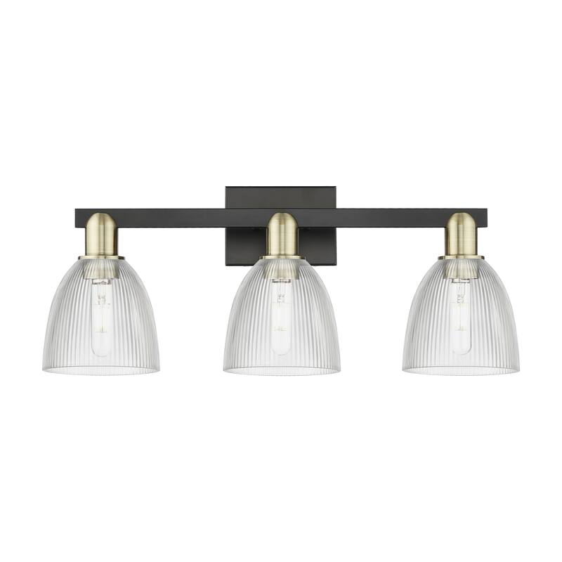 Innovations Lighting Endless Possibilities Arcadia - Castile - 3 Light 25" Bath Vanity Light - Clear/Black Antique Brass