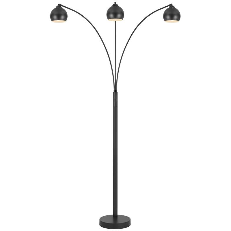 60W x 3, 3 way Richford arc floor lamp with metal shades and heavy weight based - One Size