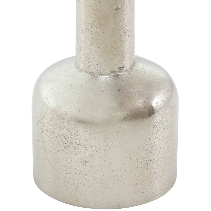 Gold or Silver Aluminum Metal Candle Holder with Rounded Bases (Set of 2)