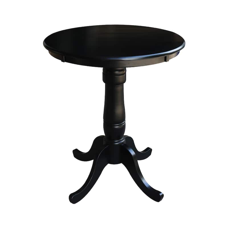 International Concepts 30-inch Round Pedestal Table - 35.1"H - Black
