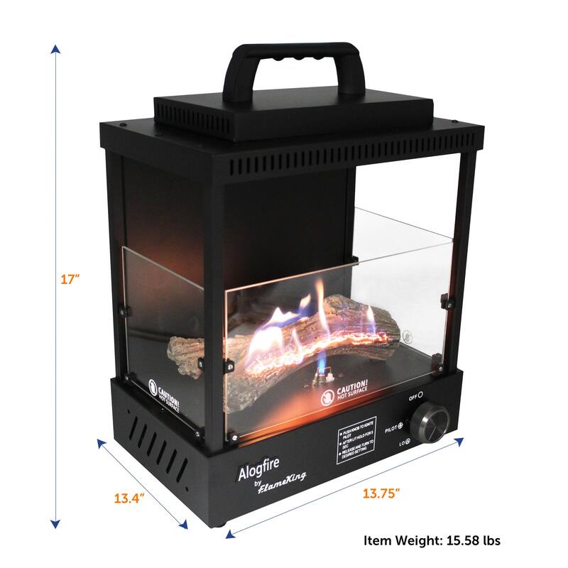 Flame King ALOGFIRE Propane Ambiance Log Fireplace, Clean and Smokeless Flame