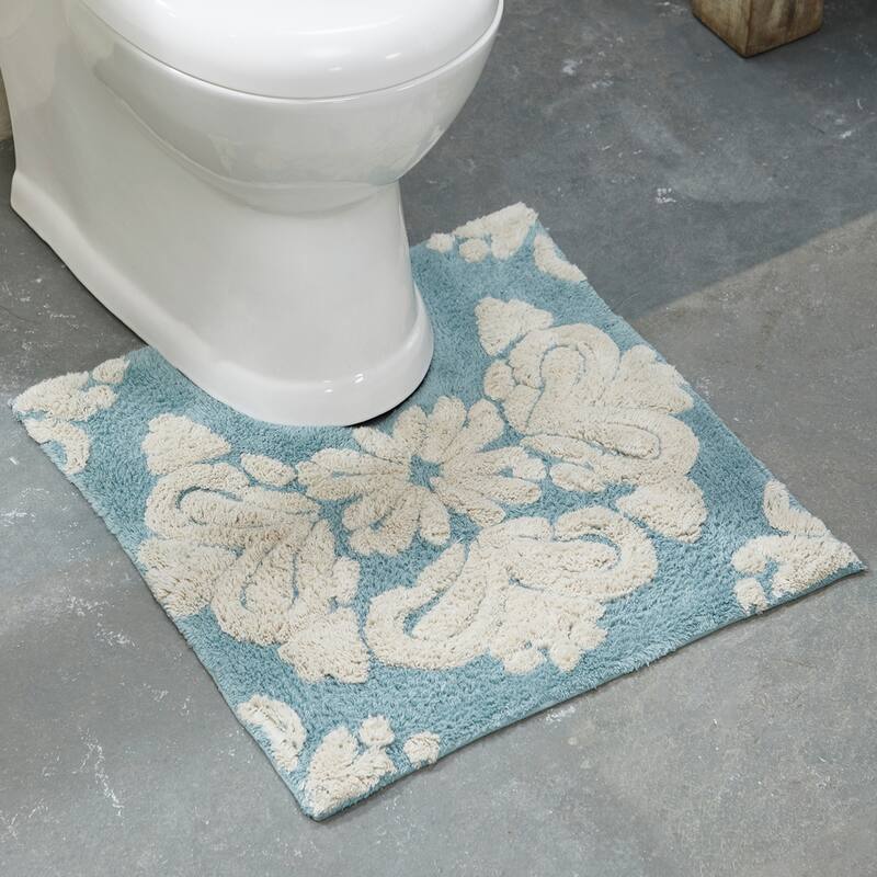 Better Trends Medallion Collection 100% Cotton 3-Pc Set Bathroom Rugs-Soft & Super Absorbent, Non-Skid Latex, Machine Washable