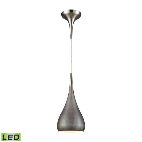 Lindsey 1-Light Mini Pendant in Satin Nickel with Weathered Zinc Shade - Includes LED Bulb