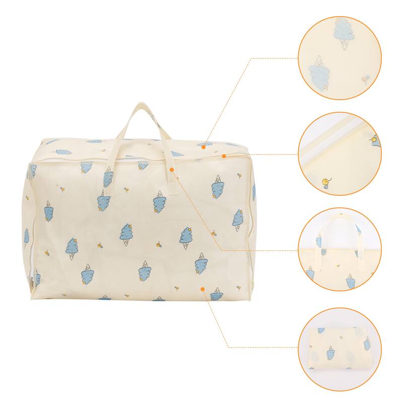 1 Pack Clothes Storage, Storage Bags, Foldable Moving Bags for Organizing, Closet Organizers, and Storage with Handles Beige