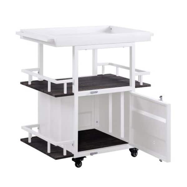 3 Shelves bar cart White rolling carts Metal kitchen cart Bed Bath