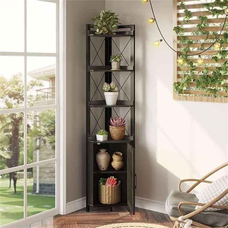 Corner Bookshelf - 12.5"D x 18.9"W x 70.91"H