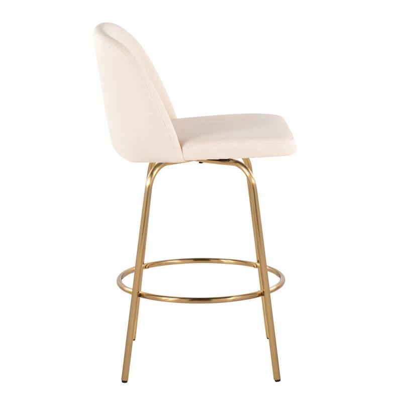 Silver Orchid Vallberga 26" Counter Stool with Gold Metal Base (Set of 2)