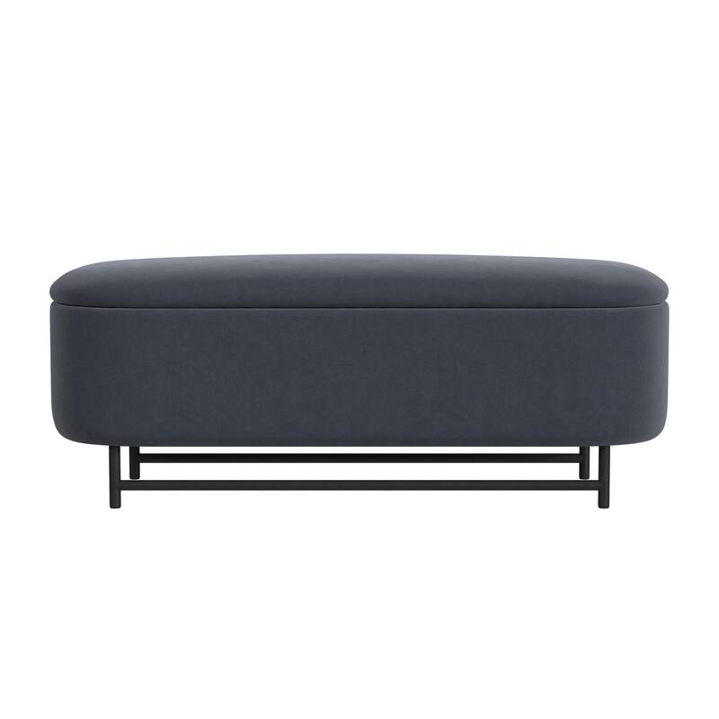 HomePop Ellipse Modern Storage Bench with Metal Legs