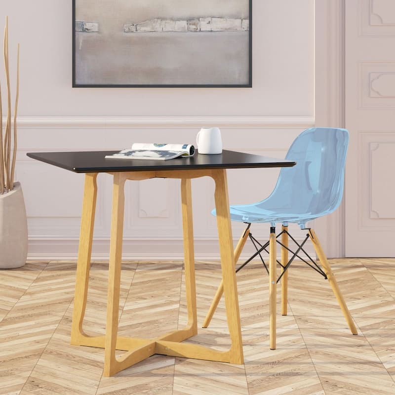 Cresco Acrylic Dining Chair in Solid Beech Wood Legs Banquet Side Chair (Set of 2) for Indoor and Outdoor - 32" Height