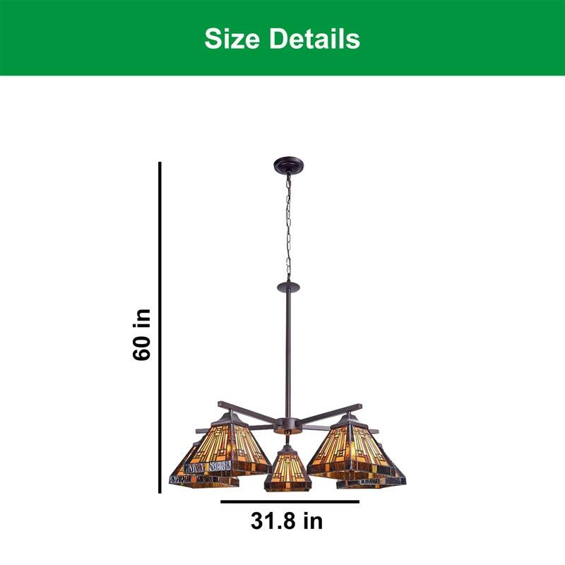 5 Light light bulb Amber brown light fixtures glass, metal pendant light - N/A