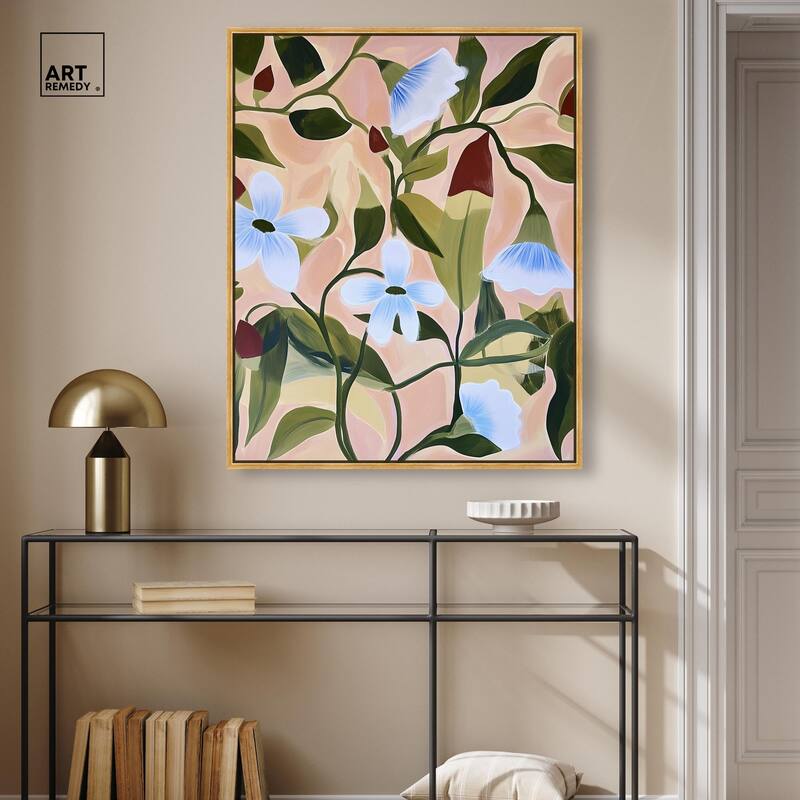 Bold Peach Petal Motif Canvas by Art Remedy
