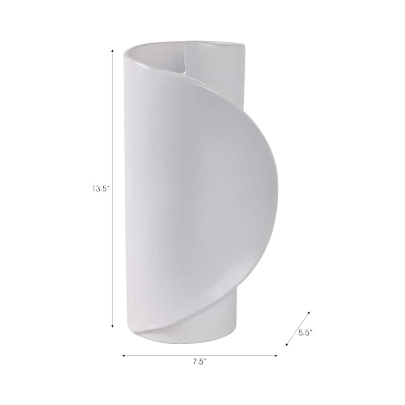 Ceramic Stoneware Vase Sculptural Curved Silhouette Modern Design