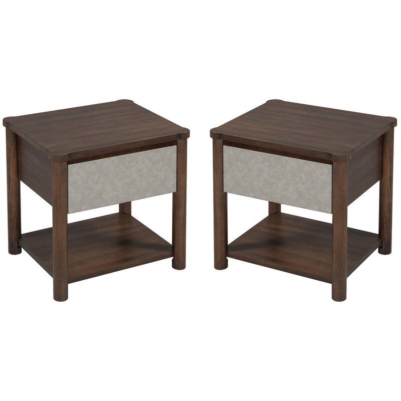Christopher Knight Home - Lena Modern Farmhouse Wood Nightstands with Drawer (Set of 2)