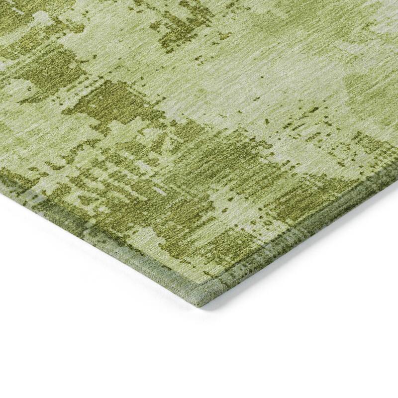 Machine Washable Indoor/ Outdoor Abstract Modern Chantille Rug