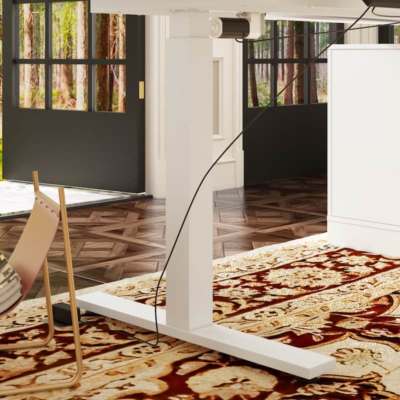 Office Solution: 63" Standing Desk Electric Lift Computer Desk White