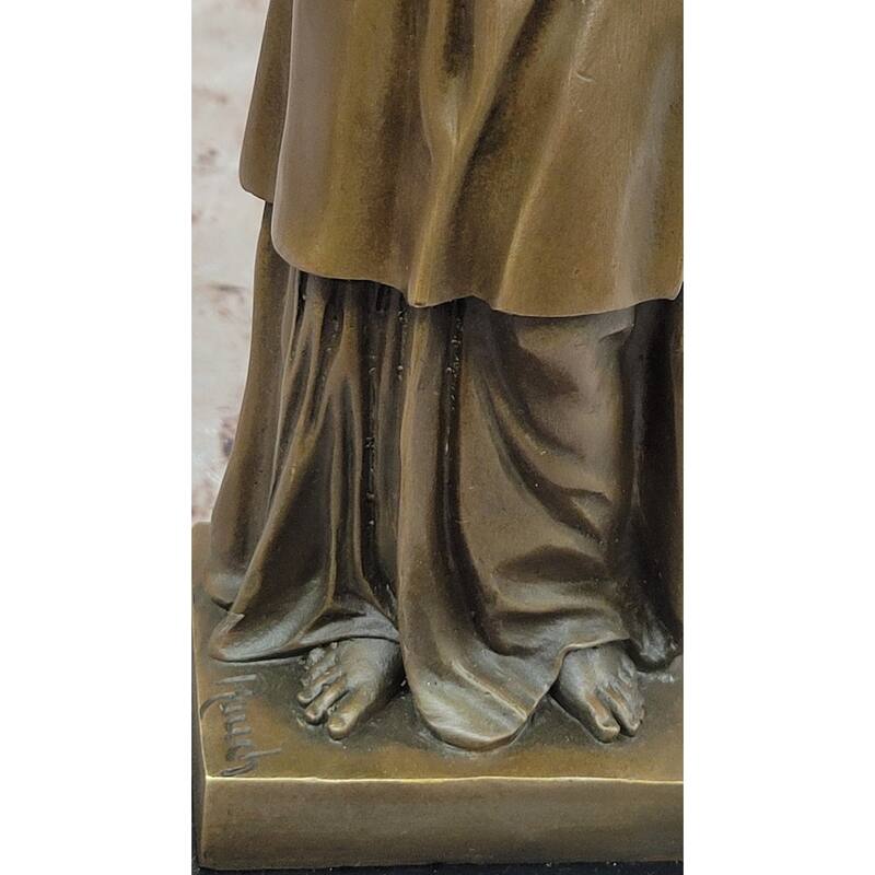 Bronze Child Angel Statue With Upraised Arms – Spiritual Décor On Marble Base