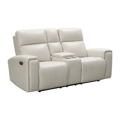 Abbyson Keegan Top Grain Leather Power Reclining Loveseat with USB Port