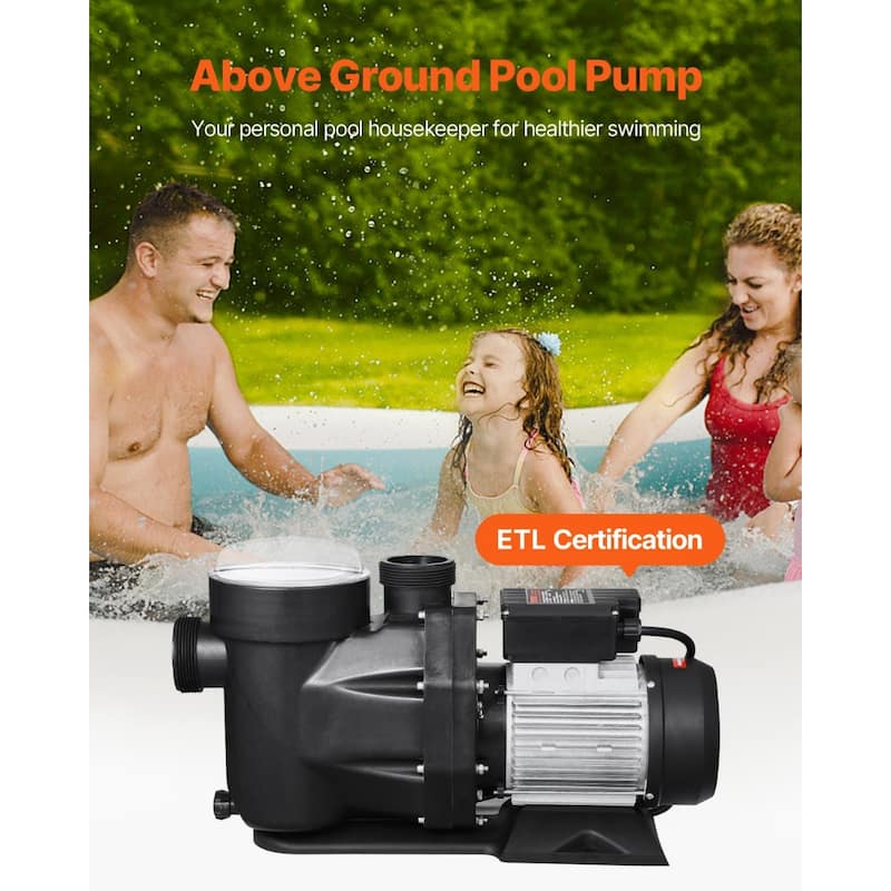 Above Ground Pool Pump with Motor for Efficient Water Circulation - 3 HP