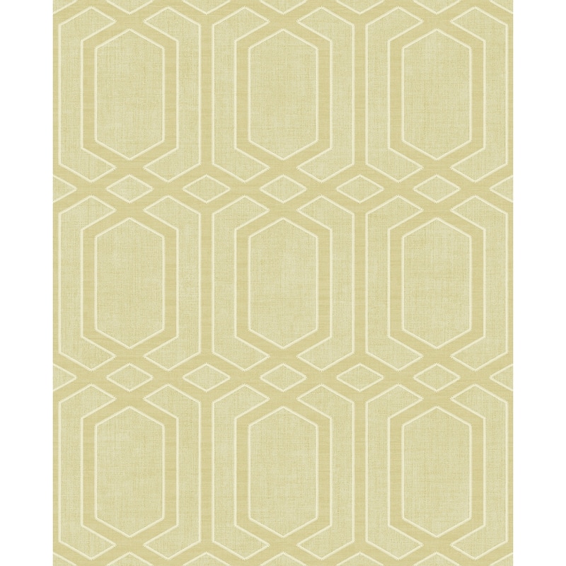 Seabrook Designs Wynne Geo Lattice Unpasted Wallpaper - 20.5 in. W x 33 ft. L - Metallic Sand