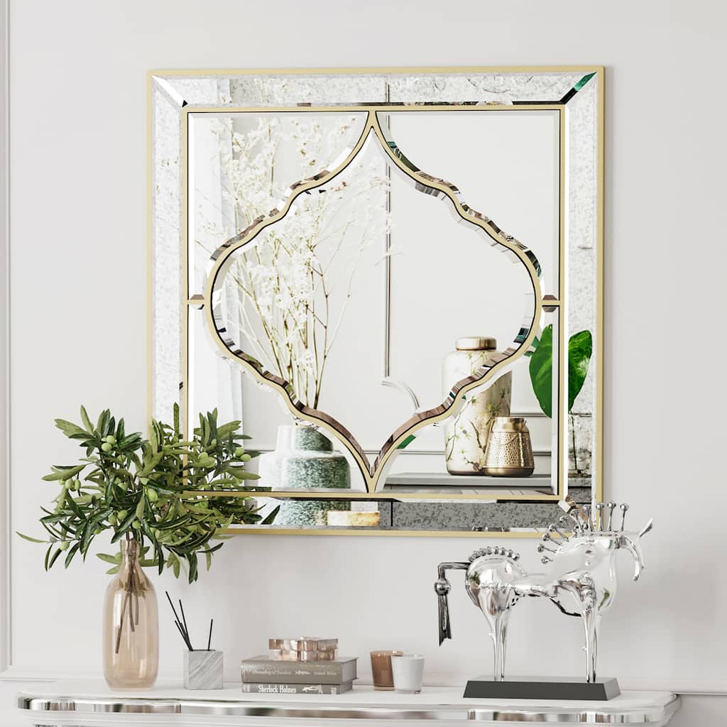 Square Glass Bathroom Wall Vanity Mirror
