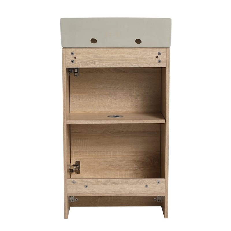 Bathroom Vanity With Sink In 16/18 Inch, Freestanding Bathroom Vanity With Soft Close Door