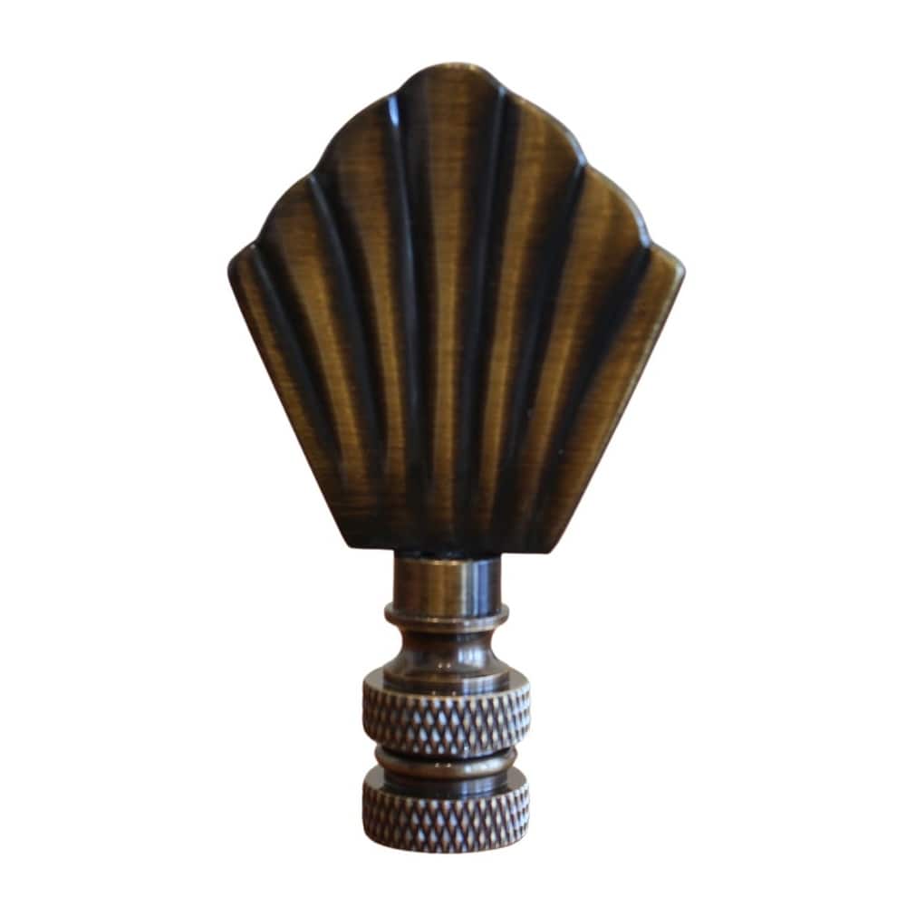 Art Deco Lamp Finial Antique Brass, 2.5"h