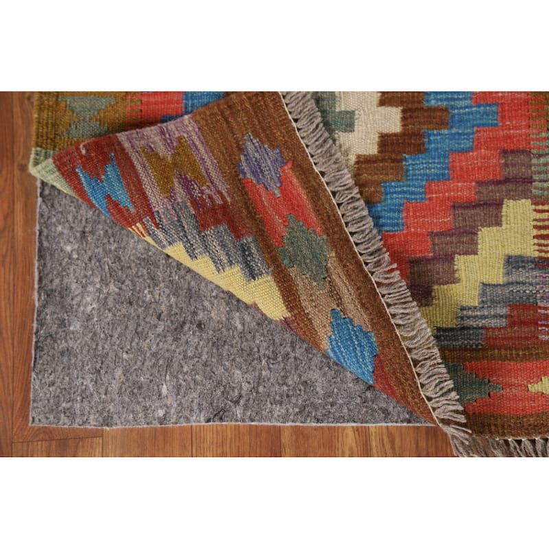Southwestern Kilim Runner Rug Hand-Woven Wool Carpet - 1'11"x 7'0"