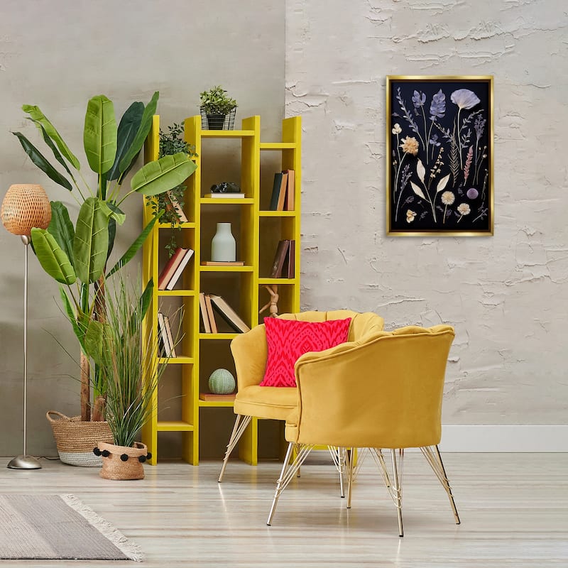 Stupell Various Sprigs on Black Framed Floater Canvas Wall Art Design By Heidi Kuntz