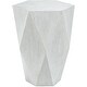 preview thumbnail 1 of 1, Uttermost 25164 Volker 19"W Modern Solid Geometric Faceted Accent Side Fresh White Ceruse