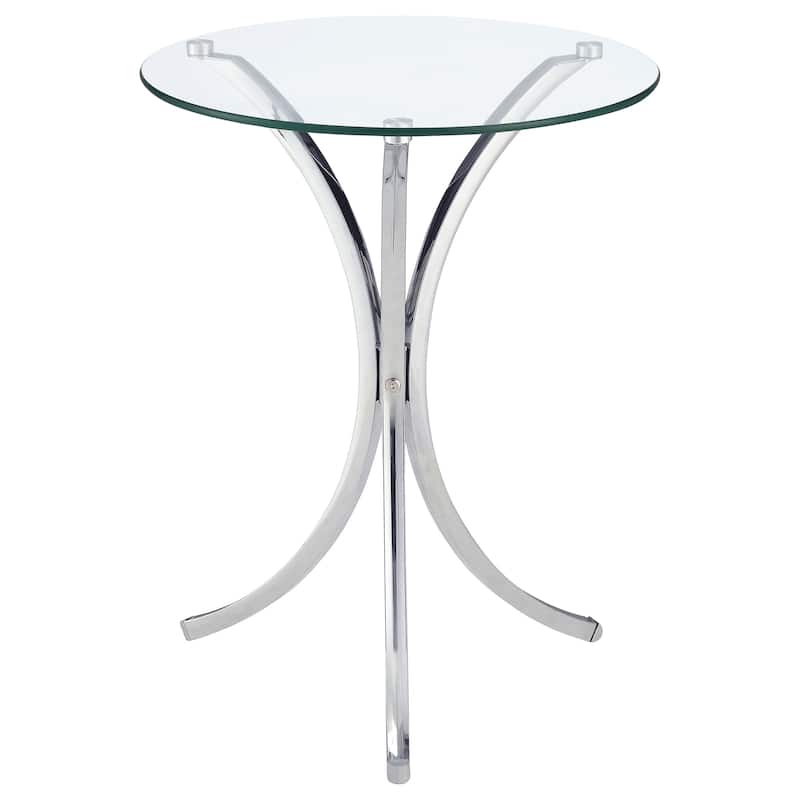 Eloise Round Glass Top Accent Side Table Chrome - Glass - Chrome