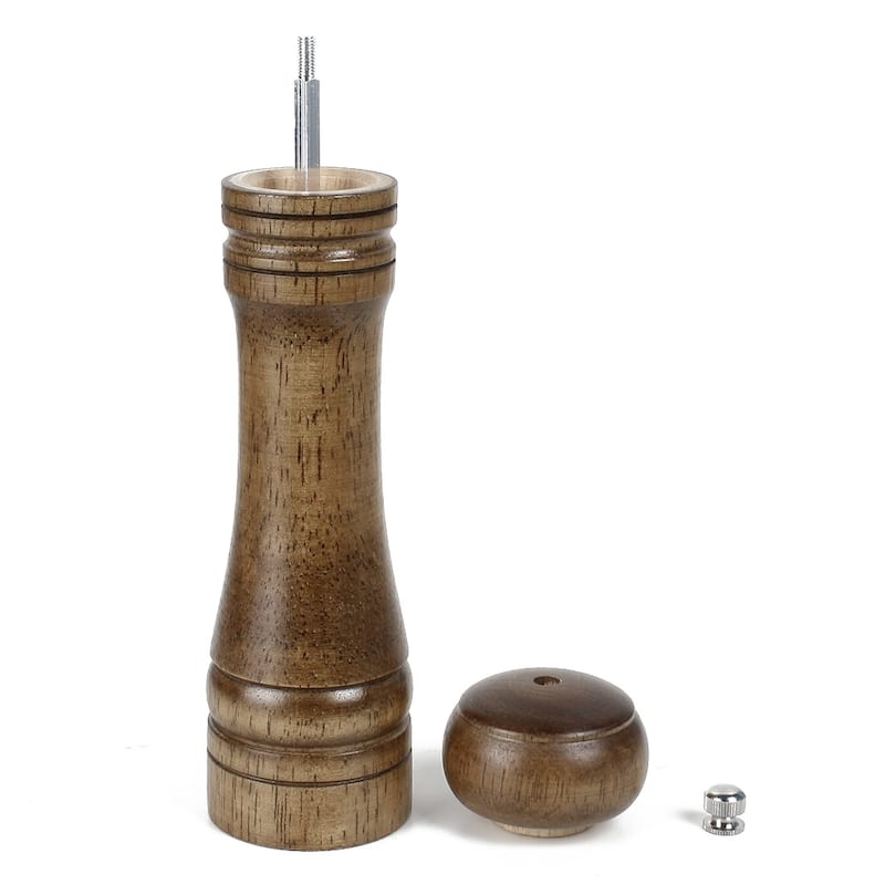22cm x 5.5cm Home Kitchenware Salt Pepper Spice Mill Grinder Shaker - Wood - 8.7" x 2.2"(H*D)