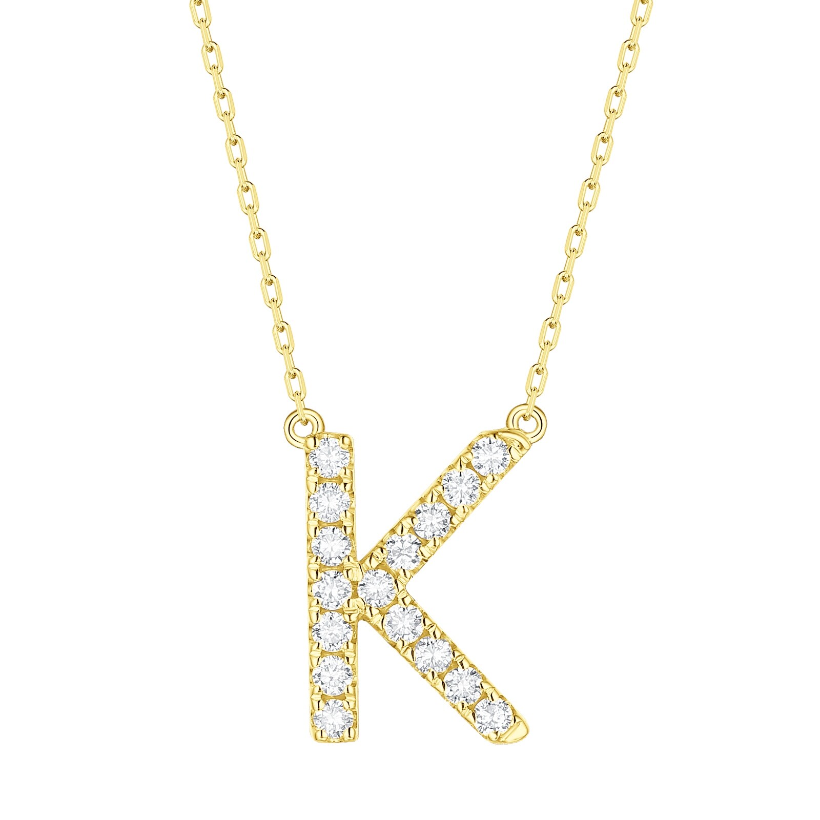 Shop Smiling Rocks 14k 0 25ct Lab Grown Diamond Initial Letter K Necklace G H Vs1 Overstock 31606357