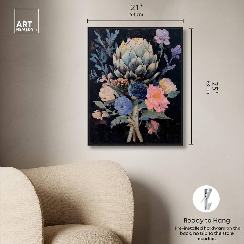 Moody Artichoke I Canvas by Art Remedy