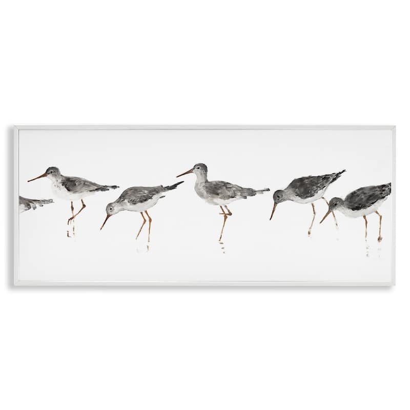 Stupell Sandpipers Framed Wall Art - 13 x 30 - White