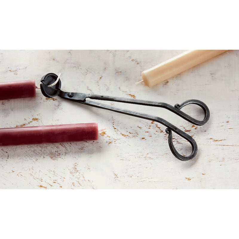 Forged Candle Wick Trimmer and Candle Making Supplies Black Iron Accessories 1 in h x 8 in l x 2.5 in w