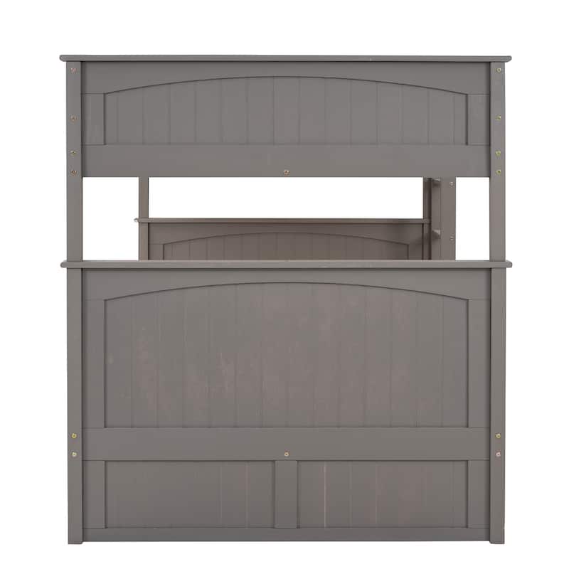 Full over Full Pine Bunk Bed with Twin Trundle