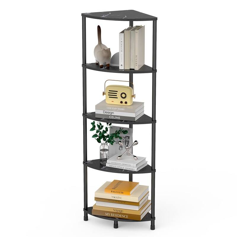 5 Tier Corner Shelf Stand - 11.4"D x 11.4"W x 44.1"H