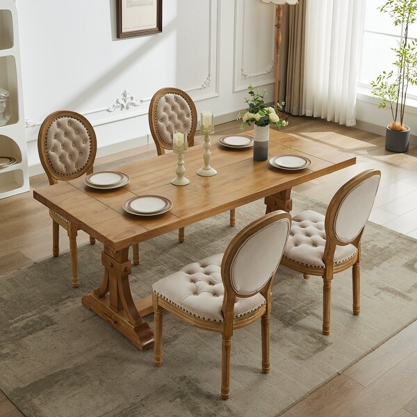 Modern Dining Chair, Solid Wood Frame, Faux Leather Accent Chair