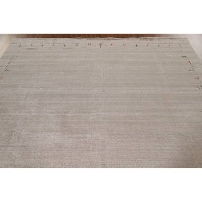 Tribal Gabbeh Indian Area Rug Hand-Knotted Wool Carpet - 8'1"x 9'10"