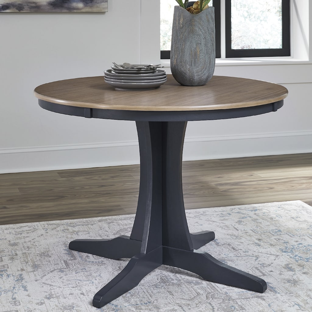 Signature Design by Ashley Landocken Brown/Blue Dining Table - 42" W x 42" D x 30" H